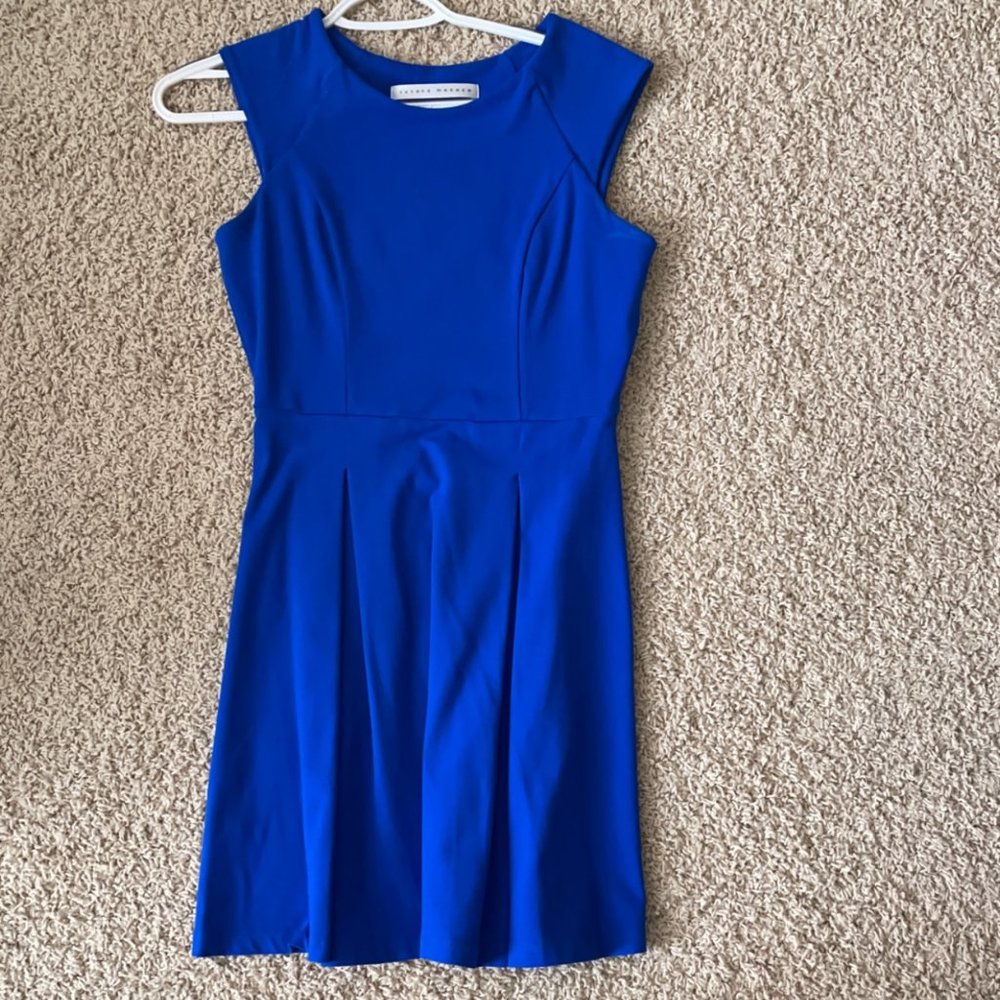 Susana Monaco Blue Pleated Mini Dress Small